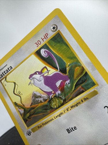 Pokémon TCG Base Set Rattata 61/102 1st Edition Shadowless - Picture 7 of 22