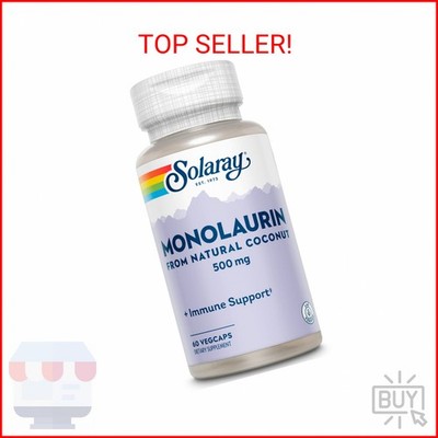 SOLARAY Monolaurin 500mg from Natural Coconut - Monolaurin Supplement for Powerf