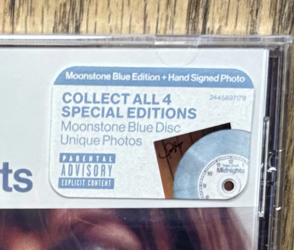 Taylor Swift SIGNED Midnights Moonstone Blue Eras CD Autographed Photo SEALED!! - Image 2 of 3
