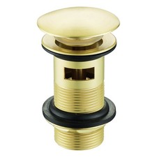 Brushed Brass Slotted Basin Sink Waste Adjustable 1 1/4" Metal Backnut