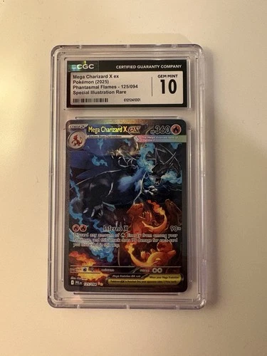 Mega Charizard X ex SIR 125 – 2025 Pokémon Phantasmal Flames – CGC 10 Gem MINT