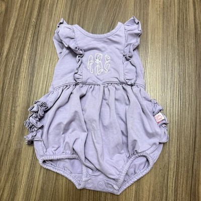 Ruffle Butts Lilac Baby Romper bubble baby sz 0-3m