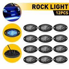 12X LED Rock Lights For Jeep Offroad Boat Truck UTV ATV Underbody Lamp Blue EXC