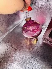 Egyptian Glass Floral Etched Christmas Tree Ornament Made in Egypt Holiday decor