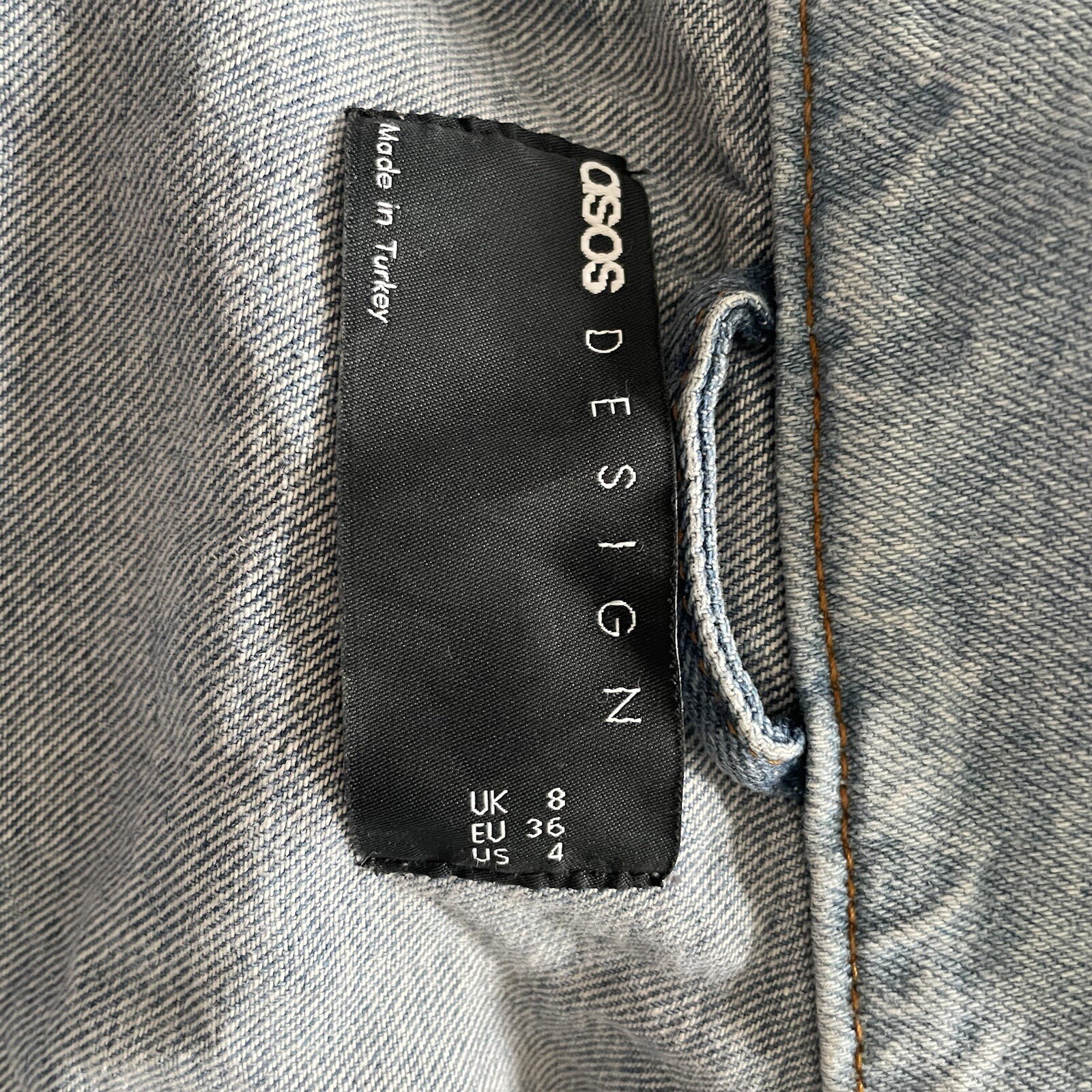 OVERSIZE DENIM PATCHWORK BOMBER JACKET. Size 8. A… - image 4