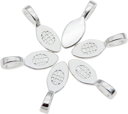 100Pcs Silver Glue on Bail Charm Pendant Earring Bails for Glass Tile DIY Pendan - Picture 6 of 11