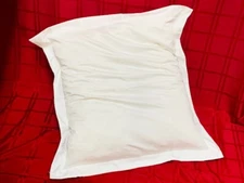 LOT OF 6 WHITE EURO SHAM 27X27" FLORAL DESIGN PILLOW COVER WHITE POLY COTTON 