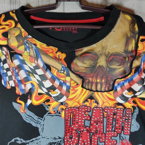 Request Herren Schwarz 3XL Half Evil x 999 Death Race Skull & Flames - Bild 3 von 9