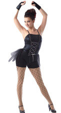 Run The World Child Medium Jazz Tap Dance Costume Skirted Biketard w/Mitts New
