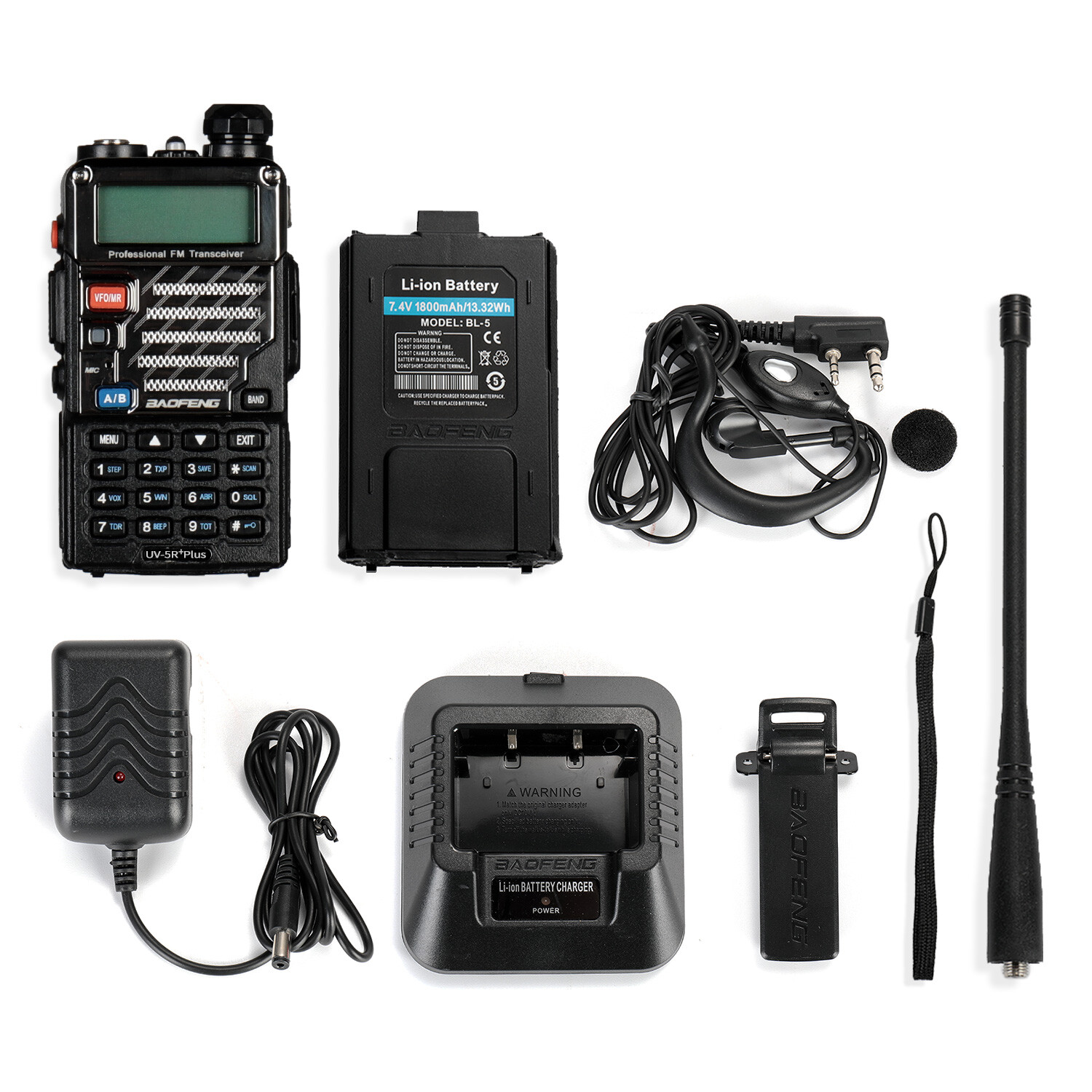 BaoFeng UV-5R Plus 2M70cm Walkie-Talkie VHF UHF 5WATT Handheld Hand-Funkgerät