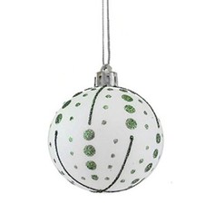 30 Palline Di Natale Infrangibili 6cm Bianche - Decorazioni Albero Natalizie Con Brillantini - Foto 6