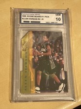 1996 Score Board Basketball Rookies Die Cuts Allen Iverson PGA10 Rookie HOF Rare