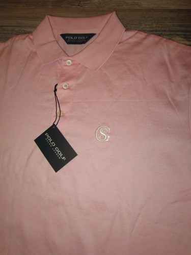 NEU MIT ETIKETT HERREN POLO GOLF SHIRT MIT EMBLEM GSGC PINK POLO NEU PIMA BAUMWOLLE