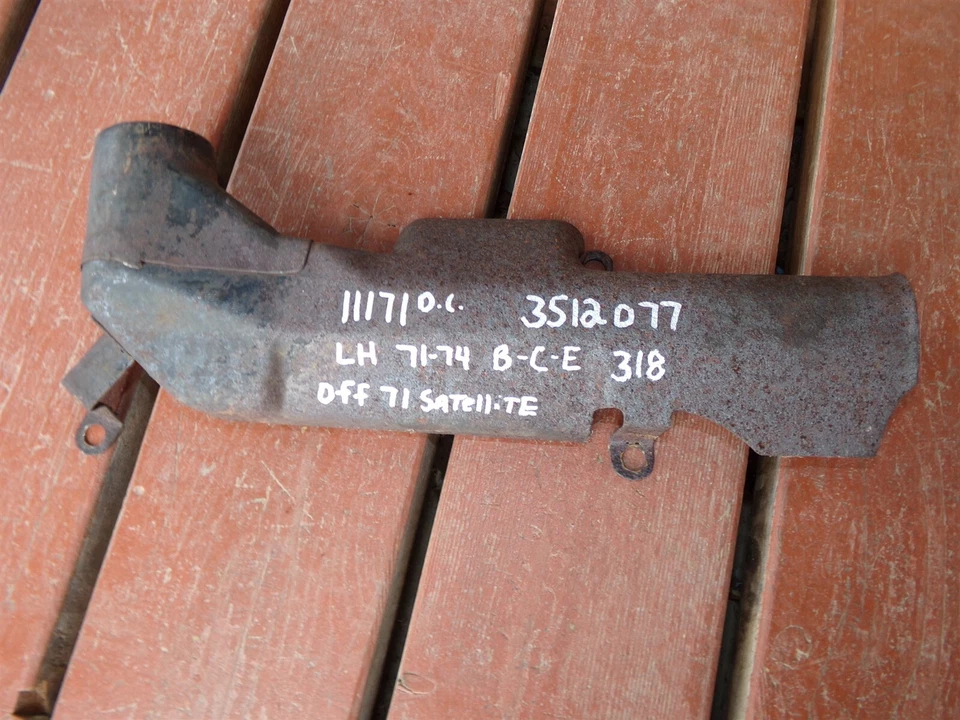 Colector de escape Plymouth Dodge 1971-74 OEM 3512077 LH cargador satélite Cuda Foto 4 de 4