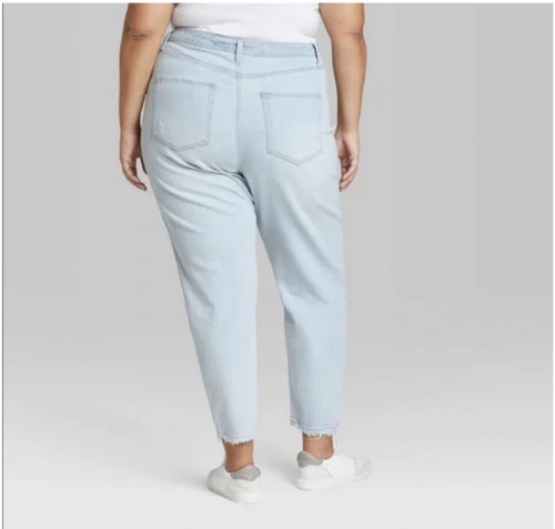 Women’s Wild Fable Super High Rise Distressed Mom Jeans Light Wash Size 16 NWT - Picture 2 of 8