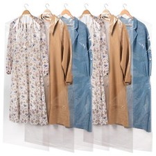 50 Pack 72 Inch Plastic Garment Bags Dust Cover for Hanging Clothes Dresses