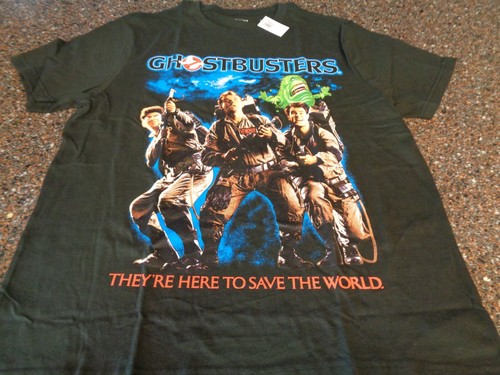 Ghostbusters T-shirt  Adult Large 👻 They're Here to Save the World Black SS NWT - Picture 2 of 8