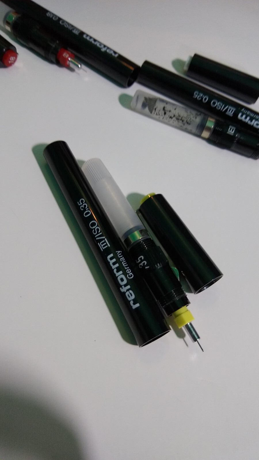 Vtg Reform Drawing Pens & Tusche Ink Set Germany joint holder compass