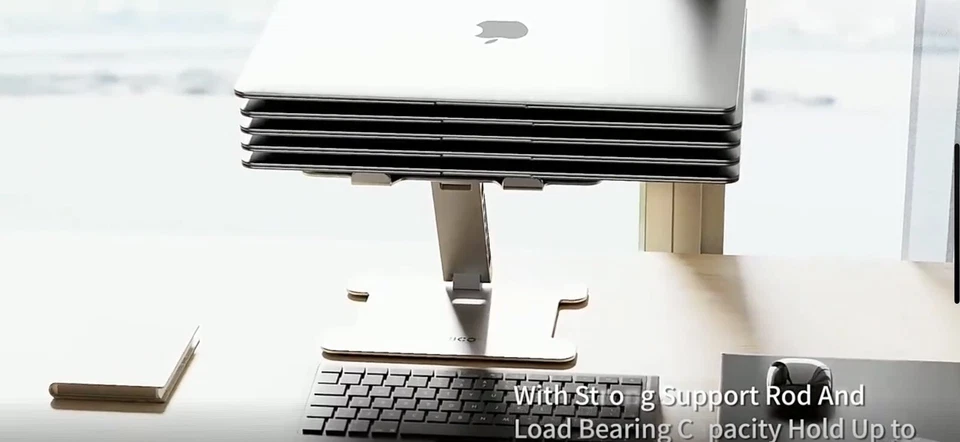 Suporte para Laptop Alumínio, 4 Portas USB3.0, Tablet MacBook iPad Notebook, Suporte Riser - Imagem 4 de 4