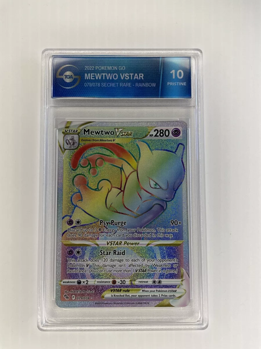  Mewtwo Vstar 079/078 - Pokemon Go - Secret Rare - Rainbow Card  : Toys & Games