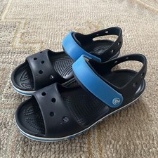 Crocs Bayabqnd Sandals Kids Girls Boys Size 2 Slip On Navy Blue Comfort