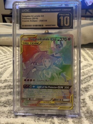 Cosmic Eclipse Solgaleo & Lunala GX Full Art Secret CGC Pristine 10 💎 (Pop 8)