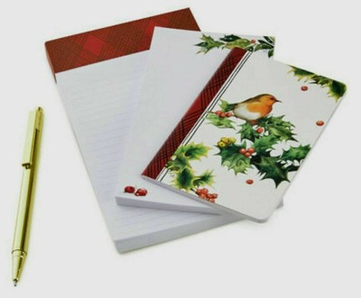 NIP Marjolein Bastin WINTER BOTANICAL 3 Memo Pads w Golden Pen NEW GIFT SET of 4