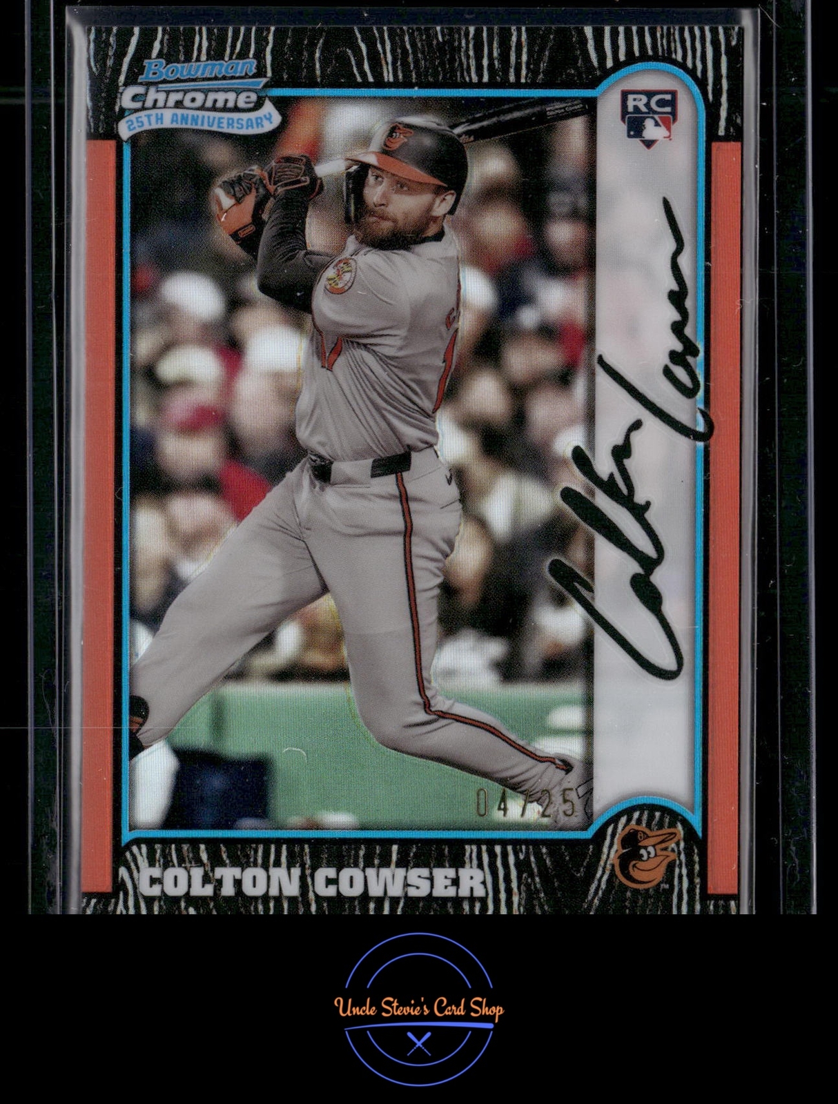 2024 Bowman Chrome #BC25-8 Colton Cowser 1999 25th Anni. Orange Refractor #/25