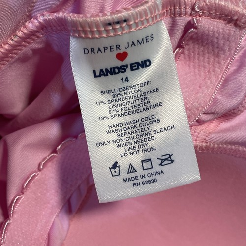 NEW Lands End Draper James Womens 14 Floral Orange Pink One Piece Preppy Girly - Picture 5 of 10
