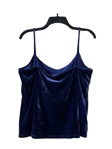 Top donna Eileen Fisher auto reggiseno velluto camicetta taglia grande blu misto seta $138 - Foto 2 di 6