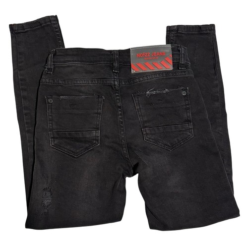 NWT Noizz Black Paint Splatter Distressed Jeans Kids 8 - Picture 2 of 9