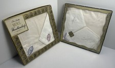 Fine Quality Mens Handkerchiefs Initialed A Vote Vintage New In Box Two Sets