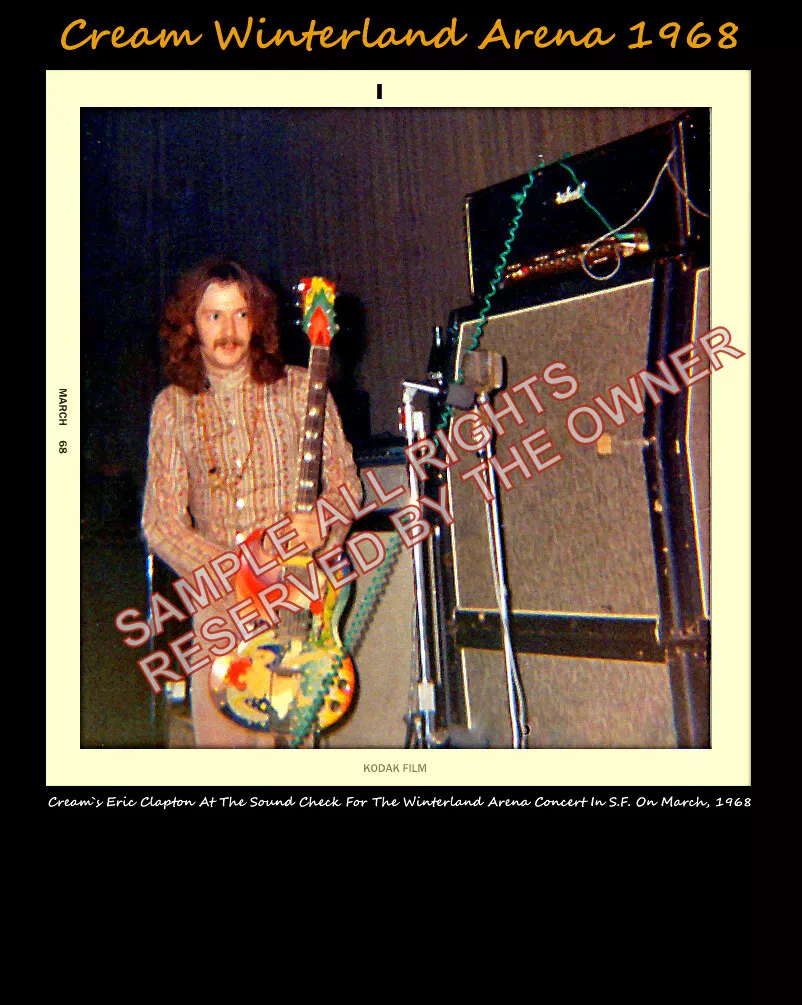 CREAM ERIC CLAPTON WINTERLAND SOUND CHECK THE FOOL PAINTED GIBSON SG 8 X 10 1