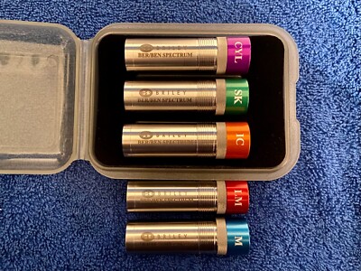 SET OF 5 BRILEY SPECTRUM BERETTA MOBIL CHOKE TUBES WITH CASE SPORTING CLAYS
