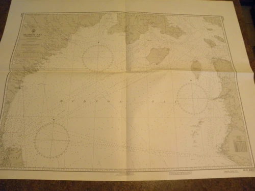 VINTAGE NAUTICAL CHART,1960s-CANADA HUDSON BAY-NORTHERN PORTION