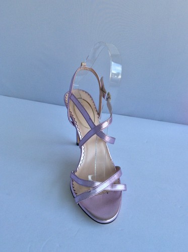 JSP Jessica Sarah Parker Purple Strappy Stilettos Heels Size 35.5 Italy $345. - Picture 7 of 10