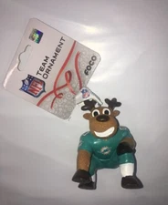 Miami Dolphins Reindeer Ornament Holiday Christmas New FREE SHIPPING