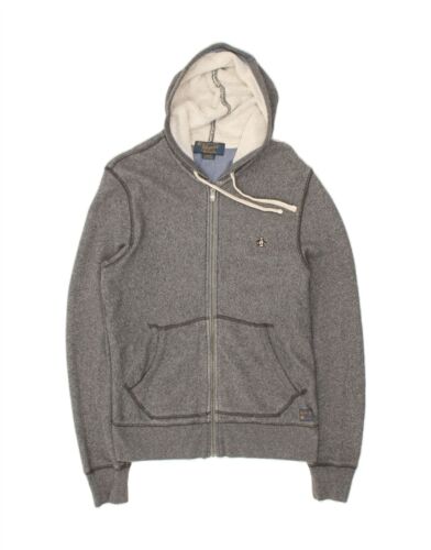 PENGUIN Mens Zip Hoodie Sweater Medium Grey Cotton BC22 - Picture 1 of 3
