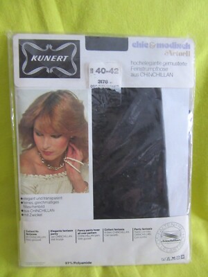 KUNERT Strumpfhose vintage tupfen dots GR 40/ 42 schwarz 70er & 80er Neu