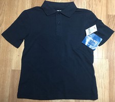 NWT Boys Navy Blue Short Sleeve Polo Shirt Catholic School Uniform Size 6/7