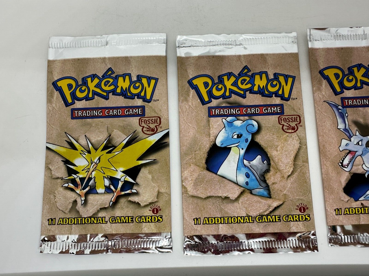 Original Pokemon Fossil First Edition Complete Pack Art Set Mint