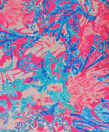 ~ Lilly Pulitzer Fabric Polyester - Aquadesiac 18”x28” # 27