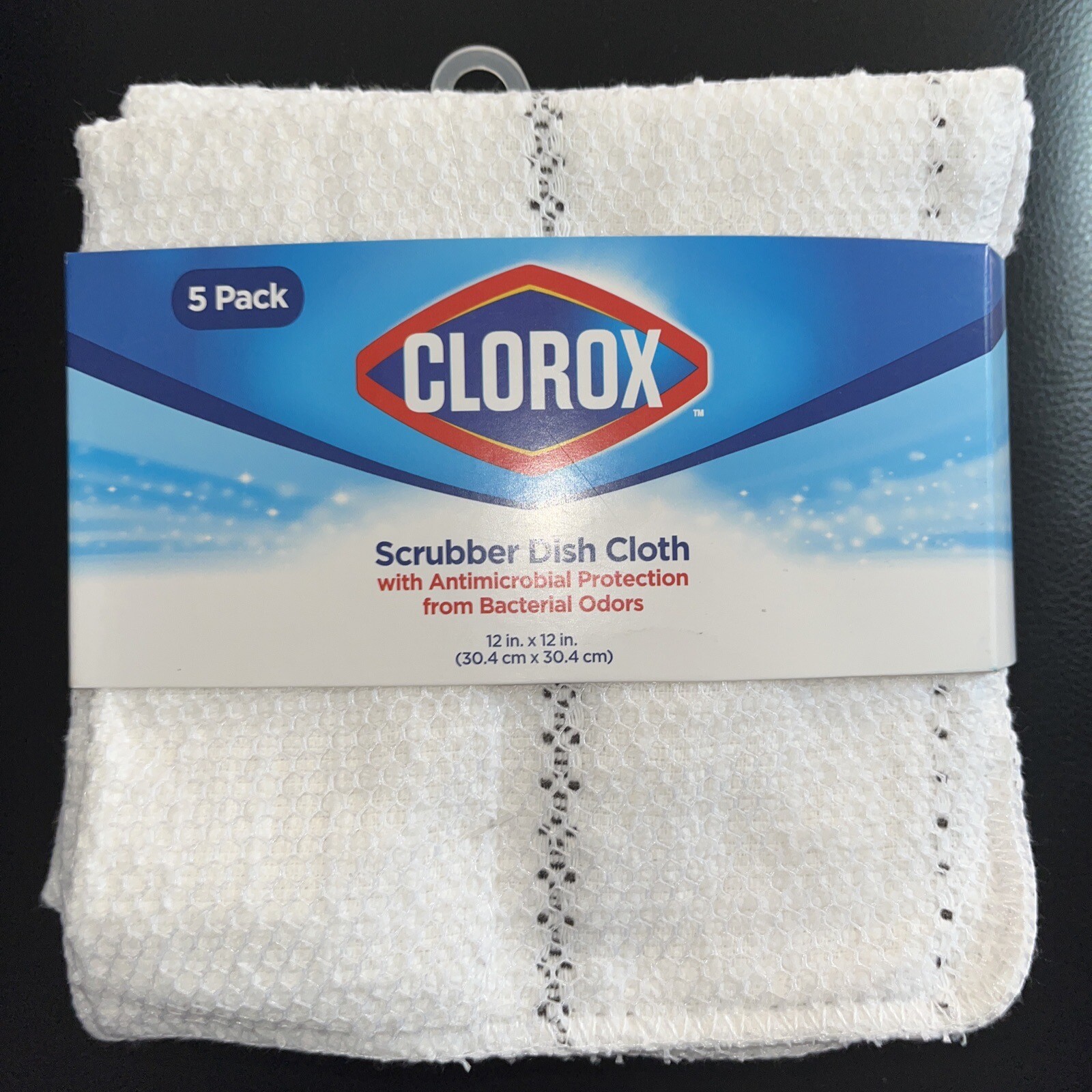 5 Clorox Scrubbers Dish Cloths White AntiMicrobial Protection kitchen