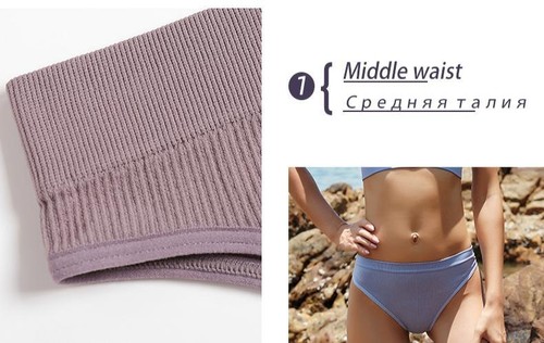 High Waist Panties - Solid Color Seamless Underwear Women Briefs Underpants 2pcs - Picture 7 of 45
