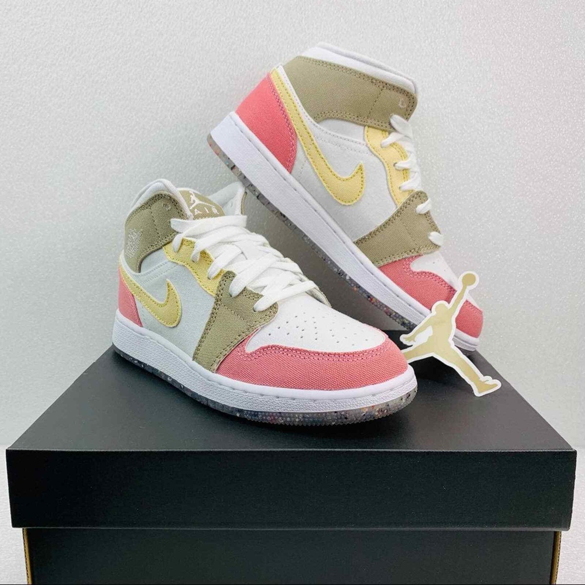 Nike Air Jordan 1 Mid DJ0338-100 Sneaker Shoes - Kids 4Y