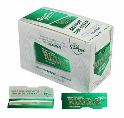 100% Genuine Rizla Green Standard Regular Rolling Papers 25-100 Booklets
