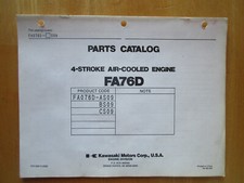 Kawasaki FA76D 4 Stroke Air Cooled Engine Parts Catalog Manual P/N 99910-2882