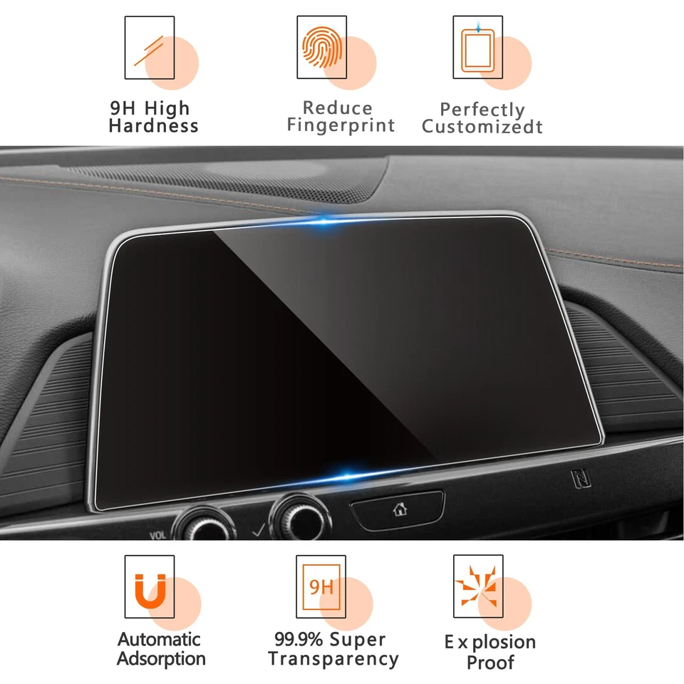 RUIYA Car Touchscreen Protector Tempered Glass 8-inch For 2020-2025 Cadillac CT4 - Изображение 3 из 4