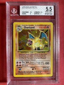 Pokemon Charizard 4 102 Holo Rare Base Set Card Beckett 5 5 Excellent Ebay