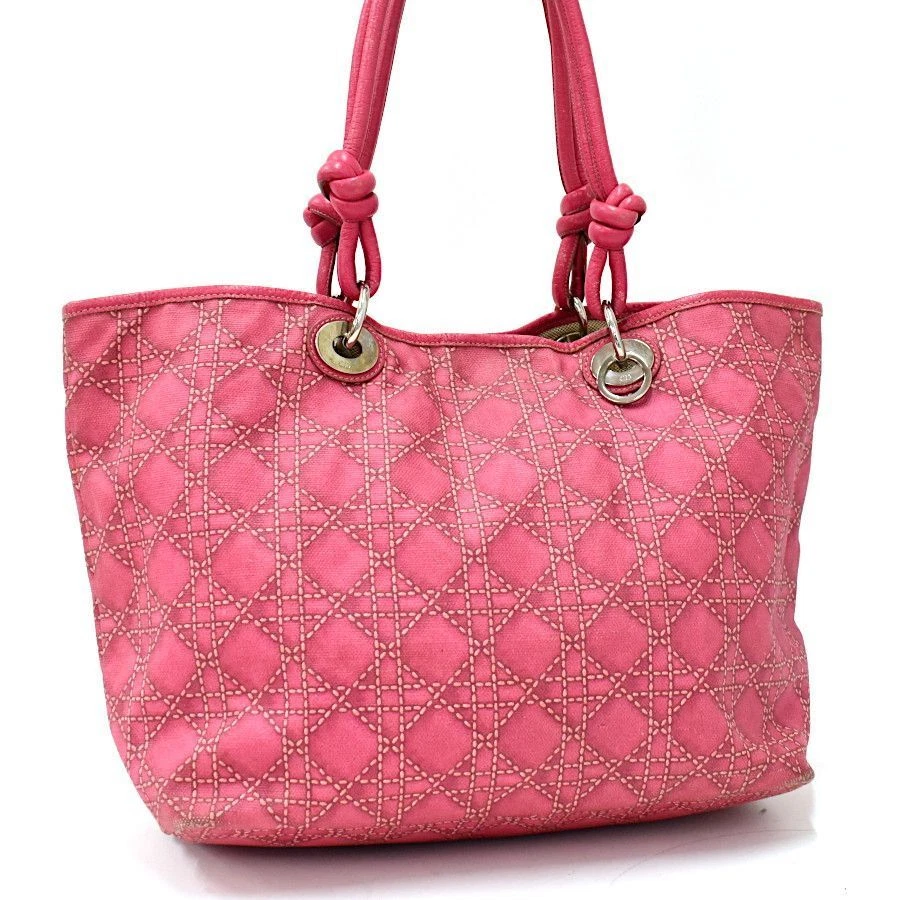 Sac fourre tout Christian Dior cuir PVC rose occasion mode femme authentique